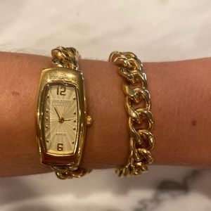 Vintage gold chain wraparound watch